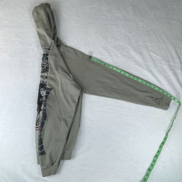 Aerosmith Hoodie Mens Small Green Fleece Lined Let Rock Rule Graphic‎ Drawstring - Picture 6 of 6